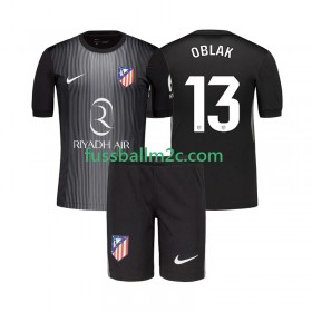 Fußballtrikots Atlético Madrid Jan Oblak 13 Torwart Kinder Auswärts Trikotsatz 2025-2026